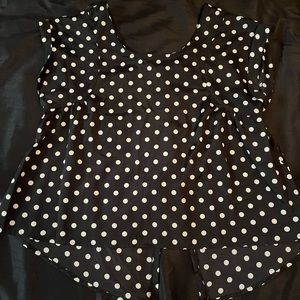 Charlotte Russe Babydoll polka dot Dress Shirt